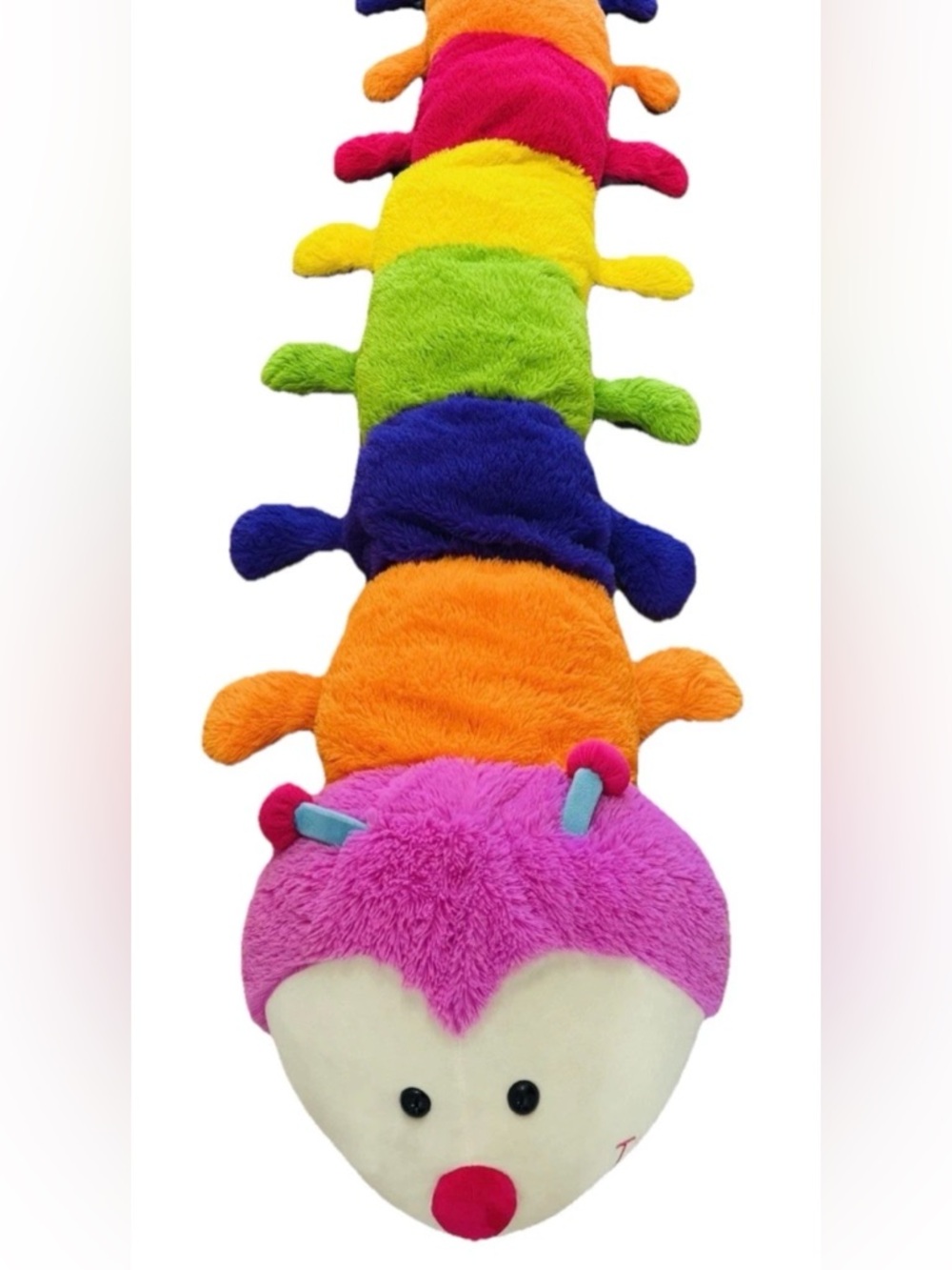 Toys R Us Jumbo Plush Stuffed Rainbow Multi-Color Caterpillar Animal Plush 8 Ft